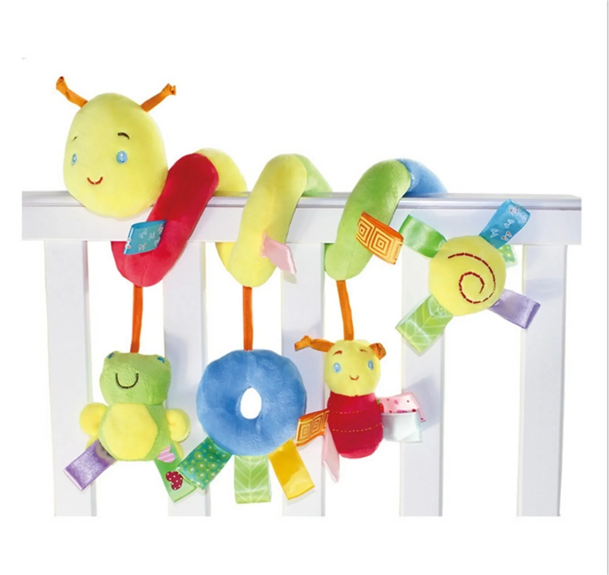Infant Baby Wurm Krippe Bett Um Rassel Glocke Cartoon Kinderwagen Hängen Gefüllte Wrap Spirale Sicherheit Spielzeug
